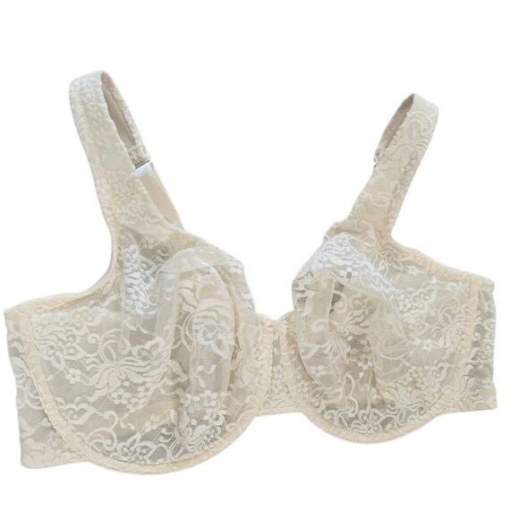 Cacique Bra Size 32DDD Underwire Lace Full Coverage Cream Beige - Picture 1 of 4